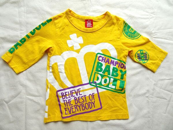BABYDOLL★ベビードール★半袖Tシャツ★七分袖★イエロー★100