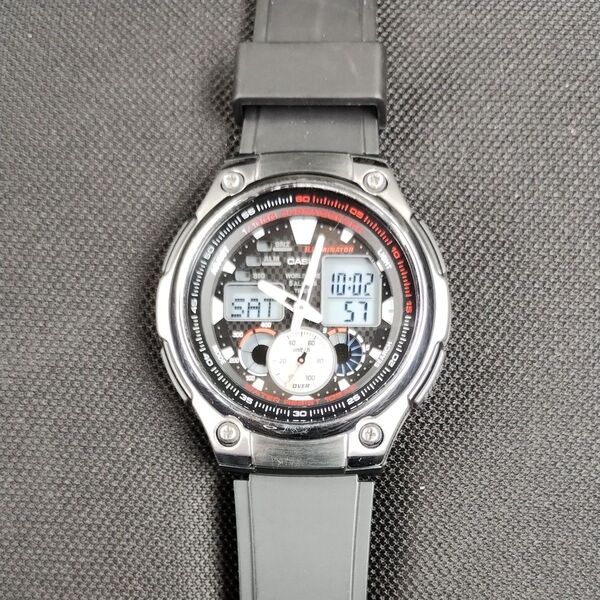 CASIO カシオ 腕時計 ブラック アナデジ 稼働品 クオーツ AQ-190W
