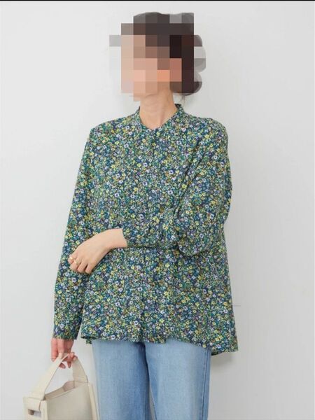 AMERICAN HOLIC サラックールタック使いブラウス L フラワー