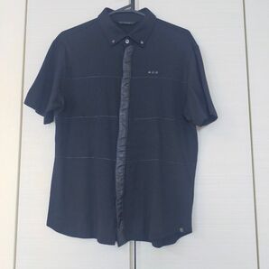 【古着】adabat(アダバット)|半袖シャツ|BLACK・黒|ゴルフウェア|