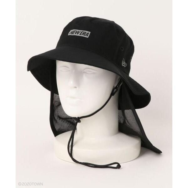 【NEW ERA】 ニューエラ アウトドア バケットハット 日除け付き 黒