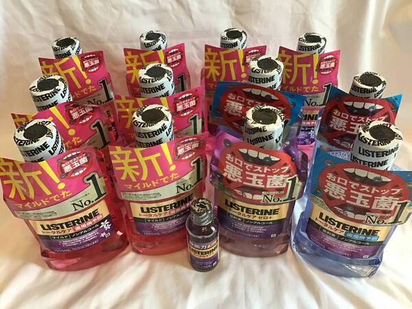 新品 リステリン 13本セット トータルケア マイルド 歯周病予防 低刺激 ノンアルコール 1000ml 500ml 100ml マウスウォッシュ 口腔ケア