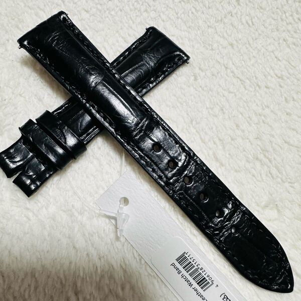 2003#19mm-16mmブラック★本物クロコダイルベルト★スイス製