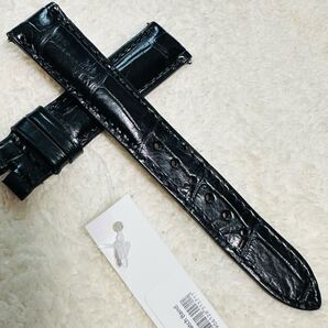 1004#18mm-16mmブラック★本物クロコダイルベルト★スイス製