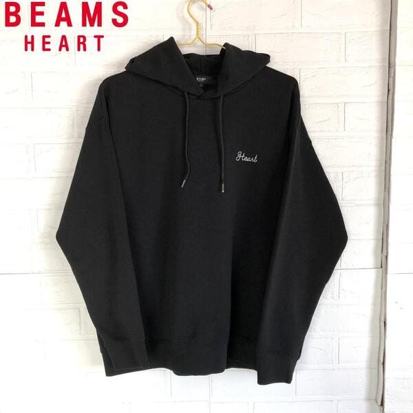 BEAMS HEART ビームスハート メンズ Lサイズ ロゴ パーカー チェーンステッチ 刺繍