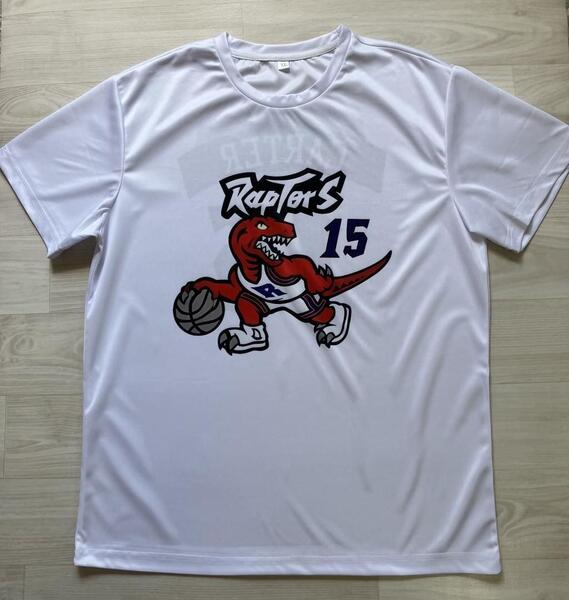 【未使用品】 NBA RAPTORS CARTER #15 ビンス・カーター トロント・ラプターズ Tシャツ ユニフォーム ゲームシャツ ジャージ XL 白