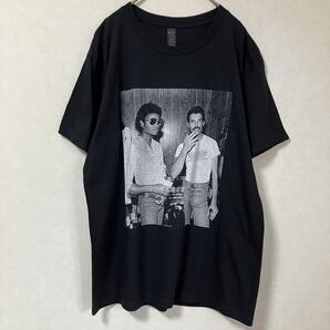 【未使用品】 マイケル・ジャクソン & フレディ・マーキュリー 2ショット フォト Tシャツ L 美品 QUEEN クイーン トップス 新品