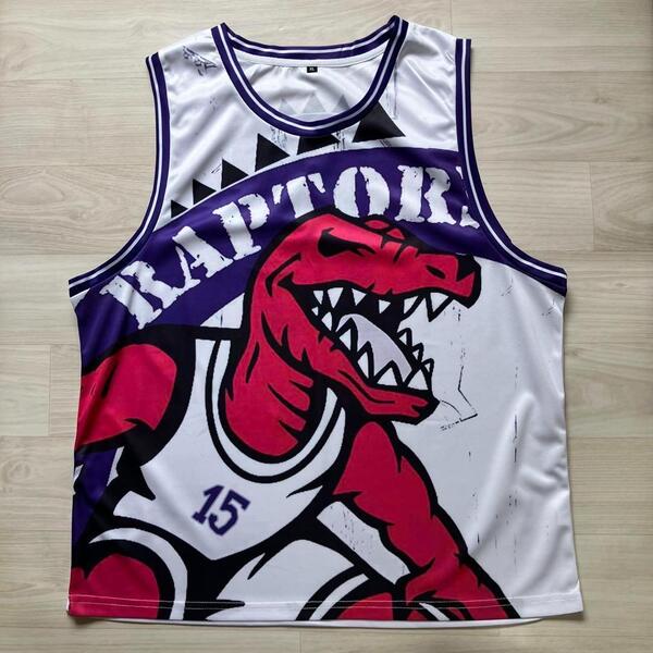 【未使用品】 NBA RAPTORS CARTER #15 ビンス・カーター トロント・ラプターズ シャツ ユニフォーム ゲームシャツ 白 ジャージ XL