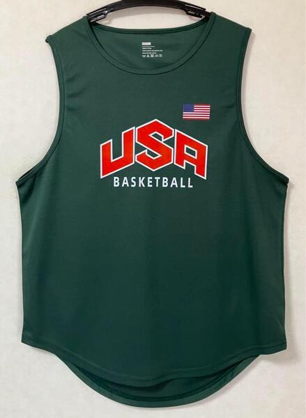 ★未使用品 バスケットボール USA代表 ドリームチーム DREAMTEAM ユニフォーム NBA シャツ バスケ ビブス モスグリーン コービー レブロン