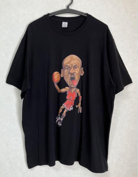 【未使用品】 NBA JORDAN マイケル・ジョーダン Tシャツ ユニフォーム ブラック 美品 コットン シカゴ・ブルズ 綿 L