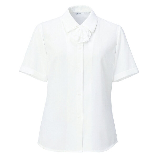 【新品】SELERY_11号_半袖ブラウス(リボン付)35808(白:ホワイト)セロリー/かわいい会社事務服/おしゃれOL制服