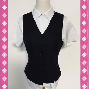 ※Dランク※【中古】SELERY_15号_ベスト(チェック柄)02591/セロリー/かわいいOL制服/おしゃれ事務服