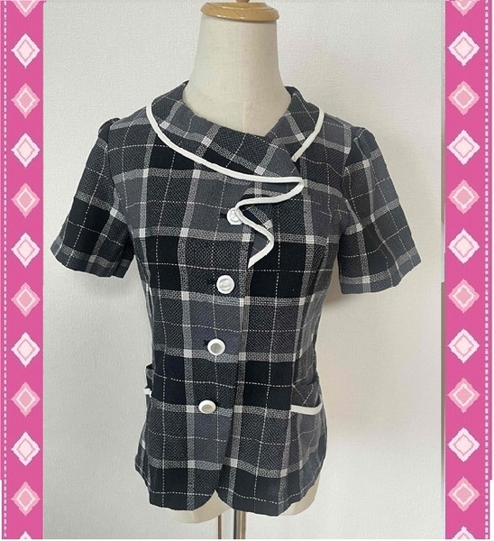 ※Bランク※【中古】SElLERY 9号_オーバーブラウス/50580/半袖シャツ/かわいいOL会社制服/おしゃれ事務服