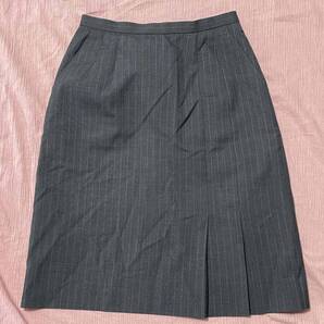※Dランク※【中古】ALPHAPIER_タイトスカート9号/AR3819-1/ストライプ/チャコールグレー/おしゃれOL制服/かわいい会社事務服