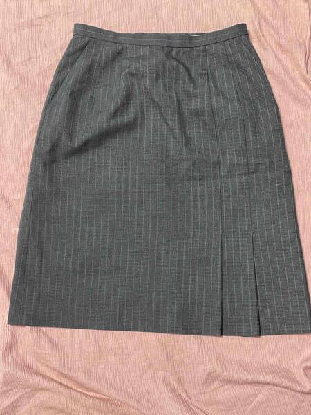 ※Bランク※【中古】ALPHAPIER_タイトスカート11号/AR3819-1/ストライプ/チャコールグレー/おしゃれOL制服/かわいい会社事務服