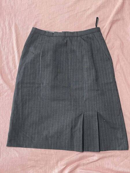 ※Dランク※【中古】ALPHAPIER_タイトスカート11号/AR3819-1/ストライプ/チャコールグレー/おしゃれOL制服/かわいい会社事務服