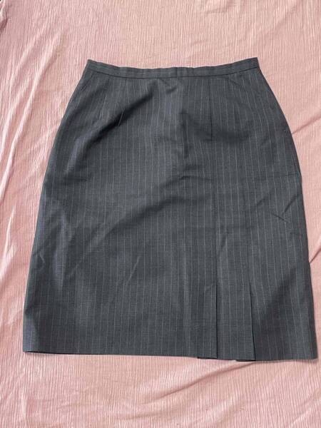 ※Cランク※【中古】ALPHAPIER_タイトスカート13号/AR3819-1/ストライプ/チャコールグレー/おしゃれOL制服/かわいい会社事務服