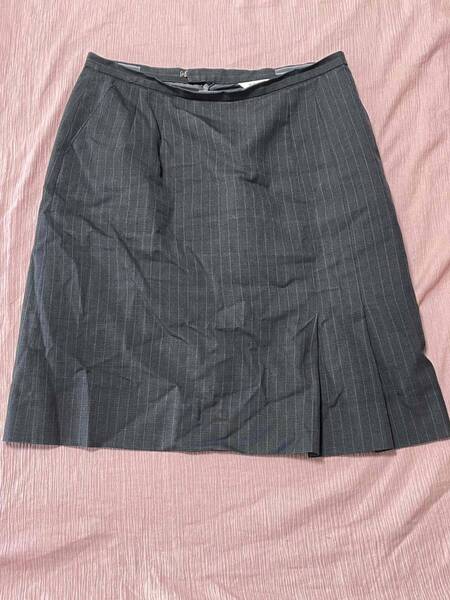 ※Dランク※【中古】ALPHAPIER_タイトスカート17号/AR3819-1/ストライプ/チャコールグレー/おしゃれOL制服/かわいい会社事務服