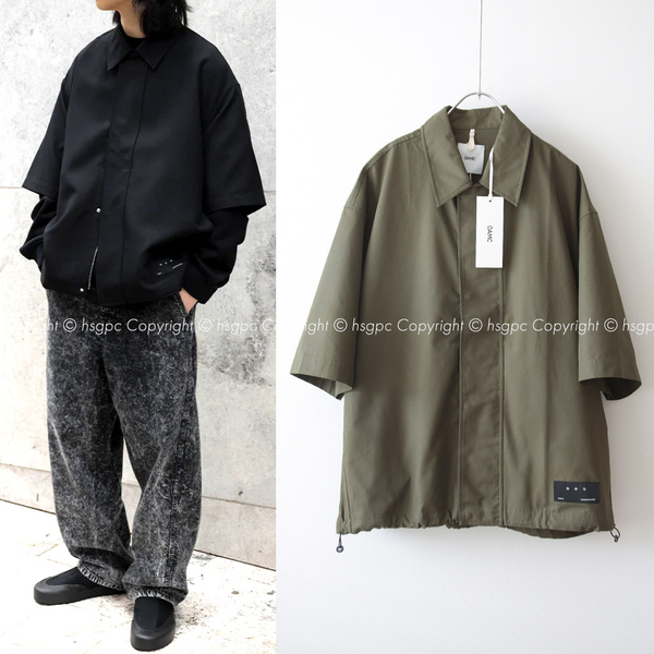 【定価10.2万】新品 OAMC SALLY SHIRT リップストック 比翼 ジップ シャツ ブルゾン ロゴ パッチ オーバーサイズ ジルサンダー デザイナー