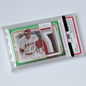 大谷翔平 2023 Topps Definitive Definitive Jumbo Relic Collection Green ジャージ ユニフォーム Jersey Patch PSA PSA9 15枚限定