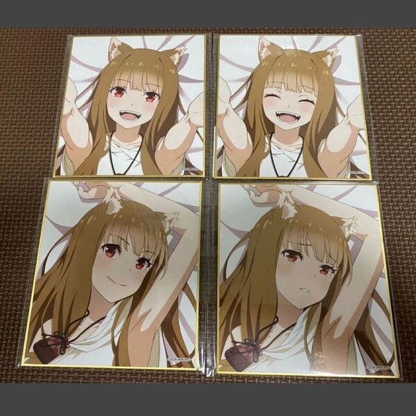 DMMスクラッチ 狼と香辛料 D賞 ミニ色紙 全4種セット ホロ 描き下ろし 桜スクラッチ (オンラインくじ MERCHANT MEETS THE WISE WOLF)