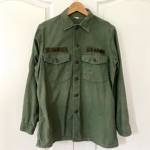 US ARMY 米軍 ユーティリティシャツ 60's ヴィンテージ ミリタリー シャツ oc107od 15 M L 実物 長袖 60年代