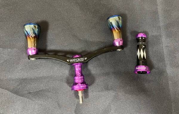 Squidmania スクイッドマニア MAD CROW 98 BLACK PURPLE フォルテ + バランサー SHIMANO用 ケース付き 限定リブレ スクマニハンドル