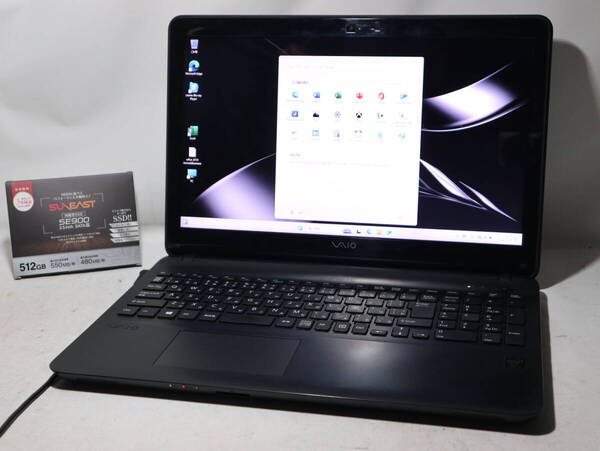 FULL HD ★ Core i3 VAIO Fit ブラック★windows 11 ≪ 爆速 仕様 ≫ 新品SSD512GB搭載 /メモリ16G /WebCam/Bluetooth/WiFi/DVD/office2019