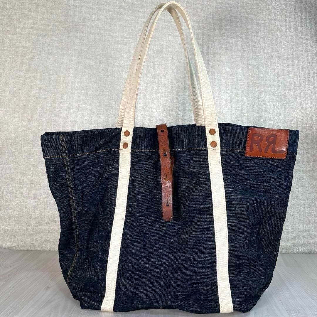 希少☆ RRL(ダブルアールエル) デニム ロゴ トートバッグ (RRL