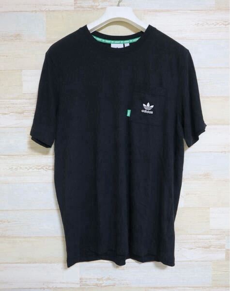新品 定価4730円 2XLサイズ adidas originals アディダス オリジナルス ポケット付きTシャツ エッセンシャルズ + MADE WITH HEMP 黒