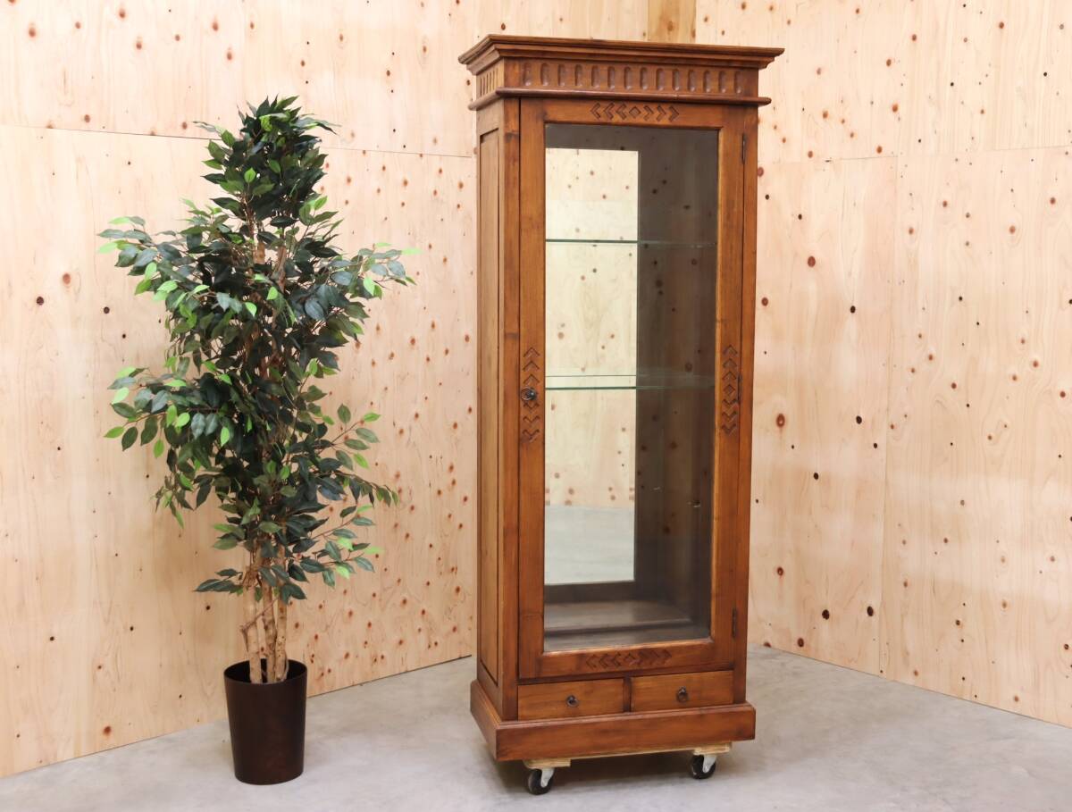 vintage キュリオケース 英国アンティーク家具 1900年代 ヴィクトリアンキャビネット