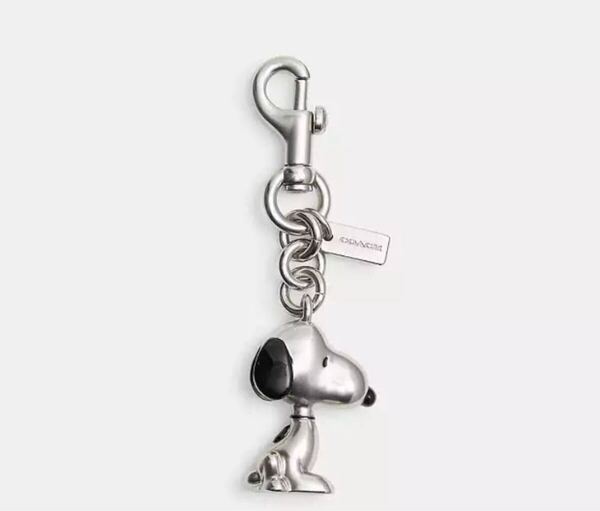 送料込専用袋付●新品●完売品 COACH X PEANUTS スヌーピー メタルチャームB 12×2×3.5cm 100g シルバー 2025新作 ピーナッツ コーチ