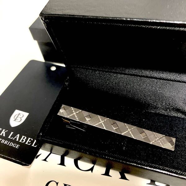 ●新品●価14300 送料込 BLACK LABEL CRESTBRIDGE ネクタイピン B ブラックメタルCBチェック ブラックレーベルクレストブリッジ 真鍮