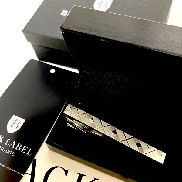 ●新品●価14300 送料込 BLACK LABEL CRESTBRIDGE ネクタイピン A シルバーメタルCBチェック ブラックレーベルクレストブリッジ 真鍮