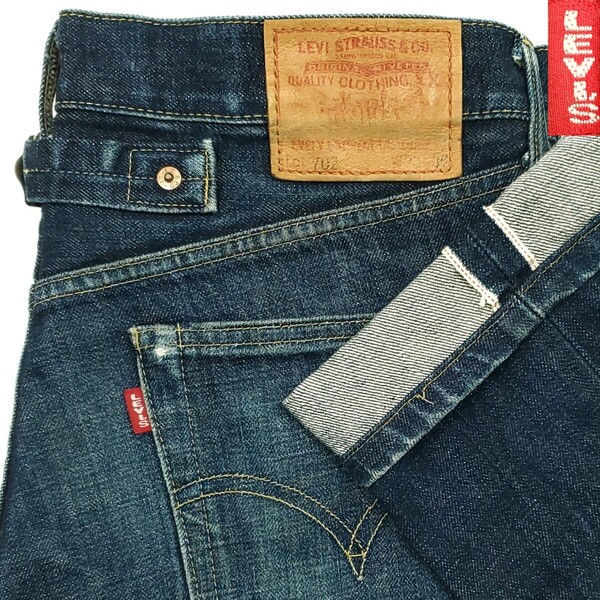大きめサイズW33濃紺◆Levi's 702XX◆日本製ビンテージ復刻ジーンズリーバイスビッグEシンチバック赤耳メンズデニムLVC501XX好きも 1080