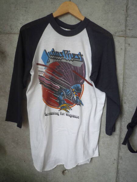【レア】80s USA製 Judas Priest ジューダス・プリースト ワールドツアーTシャツ ラグランT ヴィンテージ vintage 70s