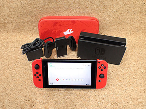【中古】旧型 Nintendo Switch スーパーマリオ オデッセイセット 未対策機 HAC-S-KADEE レッド 任天堂 スイッチ 本体(PMB6-1)