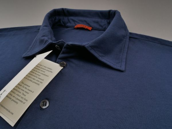 【新品未使用】BARENA バレナ◆Made In Italy◆M◆コットン ガーメントダイ 半袖 ポロ シャツ◆ネイビー ポロシャツ◆イタリー製