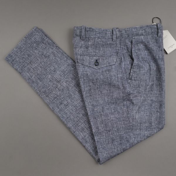 【新品未使用】CIRCOLO 1901 チルコロ◆48◆春夏 スウェット ジャージ ストレッチ テーパード コットン スラックス パンツ◆ブルー