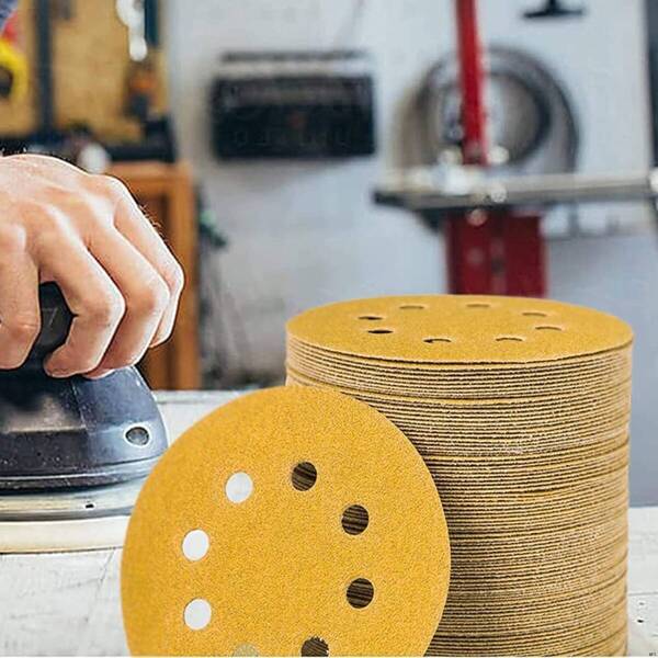 サンディングペーパー 100枚 10種類 125mm 8穴 セット マジック式 微細 オービルサンダー 丸型 精密 仕上げ 鏡面磨き 金属 研磨用 送料無料