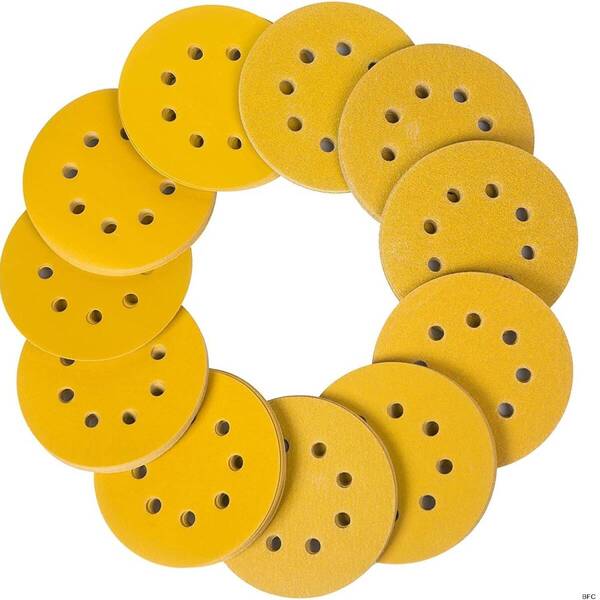サンディングペーパー 50枚 10種類 125mm 8穴 セット マジック式 微細 オービルサンダー 丸型 精密 仕上げ 鏡面磨き 金属 研磨用 送料無料