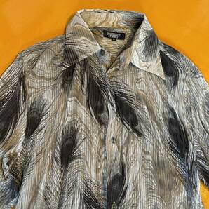 未使用品 TORNADO MART シワ加工 peacock feather シアーシャツ size M