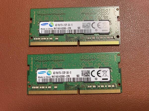 SAMSUNG 1RX8 PC4-2133P-SA0-10 4GB 2枚 8GB DDR4 ノートパソコン用メモリ