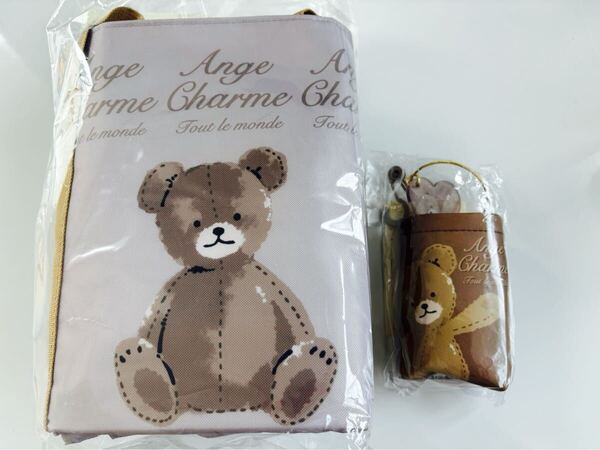 新品★しまむら くま ベアー 辻希美 ポーチ付ショッピングバッグ エコバッグ アンジュシャルム Ange Charme★