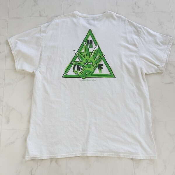 HUF ハフ Tシャツ 半袖 白 XL メンズ Green Buddy グリーン・バディ 420 PACK 綿 コットン100% 両面プリント ストリート