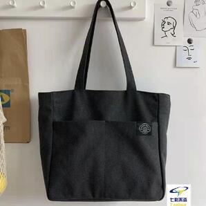 トートバッグ 黒 ブラック 大容量 キャンバス 帆布 シンプル マザーズバッグ 新品未使用 シンプル おしゃれ