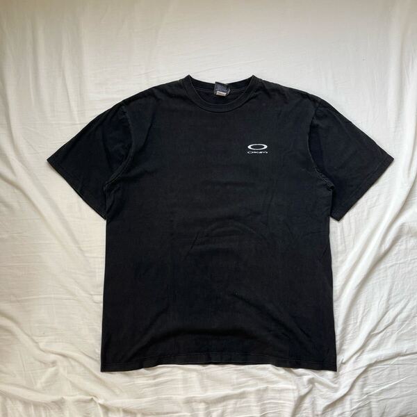 00s old OAKELY オークリー ロゴ Tシャツ フェード ブラック クルーネック Lサイズ ストリート アメカジ オークリー スポーツ