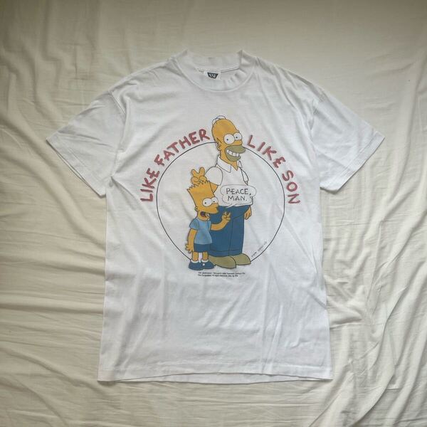 90s シンプソンズ 公式Tシャツ ヴィンテージ Lサイズ アニメT ムービー Tシャツ 半袖Tシャツ ビンテージ 古着 USA製 ホワイトアメカジ