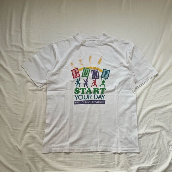 90s デザイン Tシャツ ALL Sport Lサイズ ヴィンテージ 半袖 ホワイト 古着 USA製 プリント アート コットン アメカジ ストリート