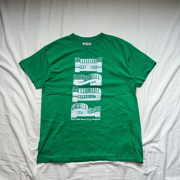 古着 半袖 グリーン Tシャツ プリント Lサイズ ヴィンテージ グラフィック アメカジ ストリート 90s 00s 輸入品 希少